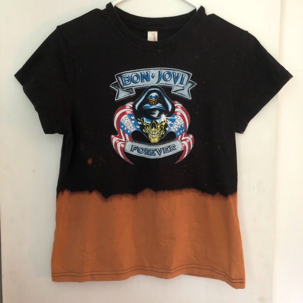 Vintage Upcycled Bon Jovi Bleached Tee - Picture 3 of 5